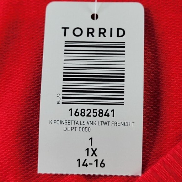 Torrid Ruffled Shoulders Sweatshirt Size 1 1X Pullover V Neck Long Sleeve New - Picture 6 of 15